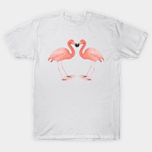 pink flamingo heart T-Shirt